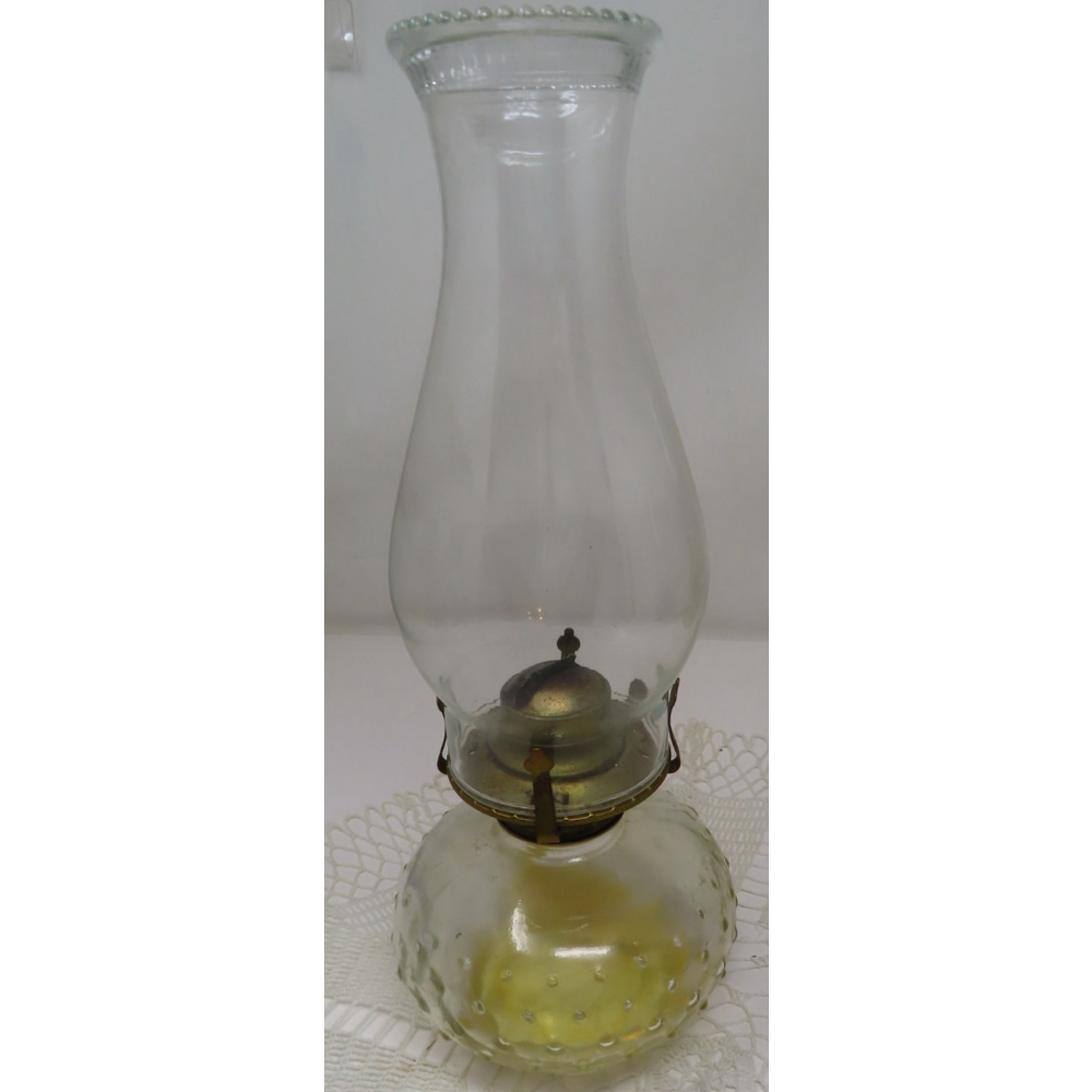 Vintage Lamplight Farms Hobnail Glass Kerosene Oil Lamp Base Eagle Burner